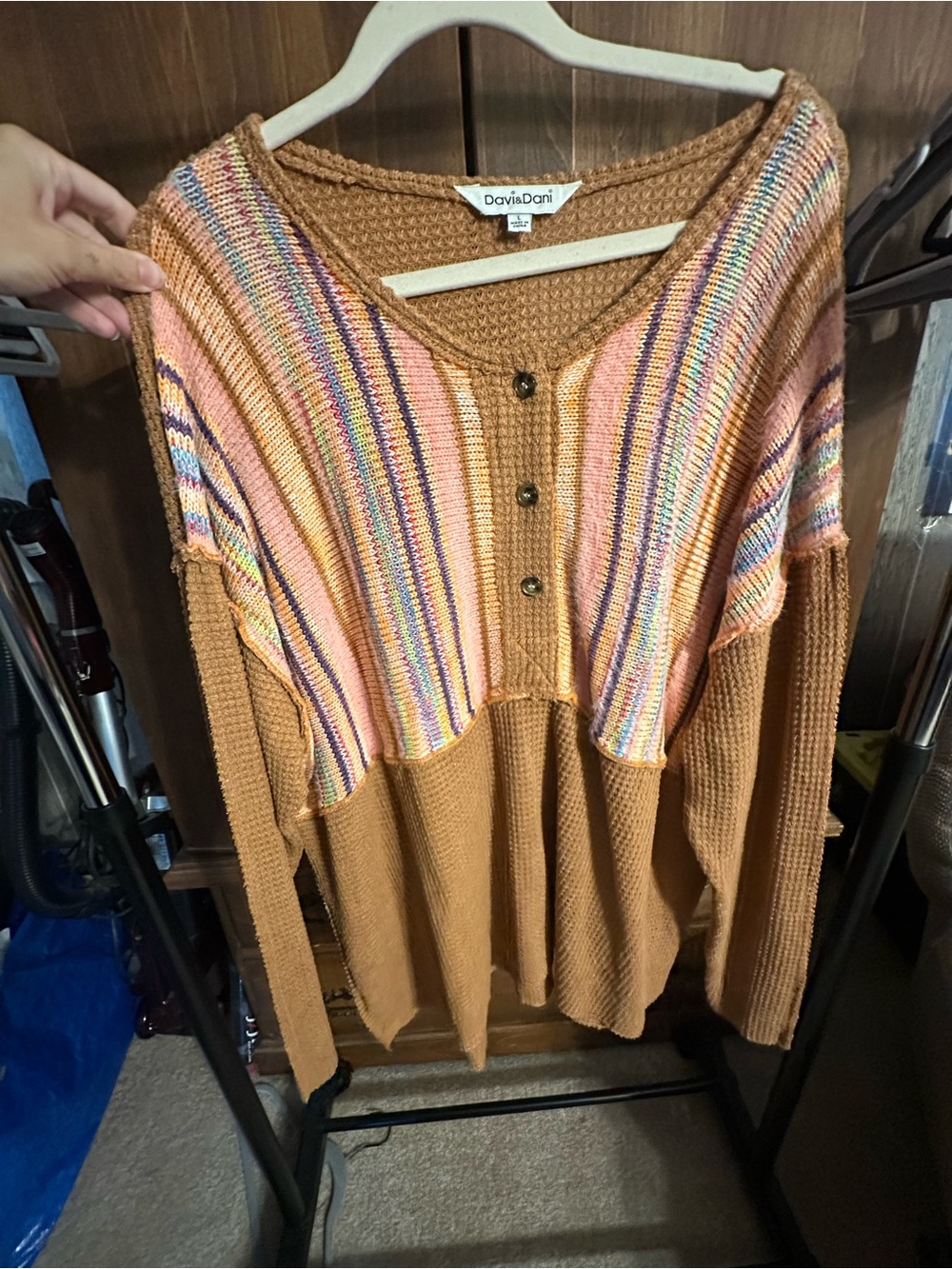 Women’s Rust Multicolor Striped Knit Sweater
